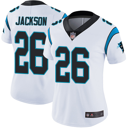 Carolina Panthers Limited White Women Donte Jackson Road Jersey NFL Football #26 Vapor Untouchable->women nfl jersey->Women Jersey